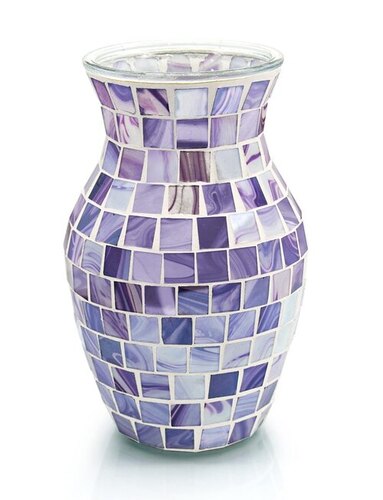 Mosaic Glass Decorative Flower Vase - Color: Purple