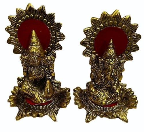 Aluminium Ganesh Lakmi Statue
