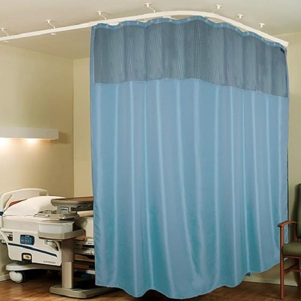 Lushomes Lite Blue Hospital Curtains - Design: Modern