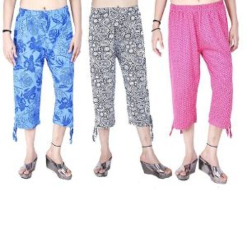 Ladies Capri Shorts - Cotton, Customize Size, Multicolor | Comfortable, Skin Friendly, Good Quality, Plain Pattern