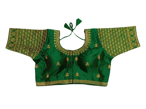 Ladies Green Embroidered Blouse