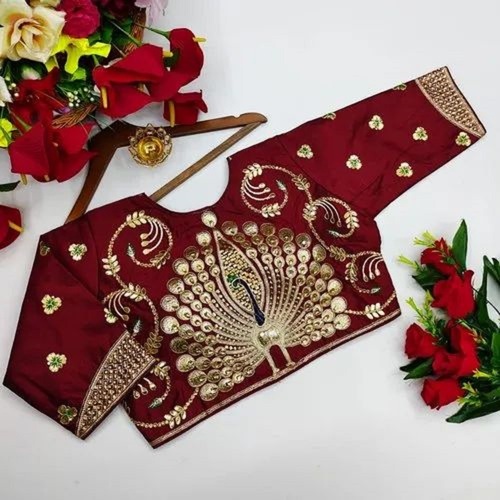 Phantom Silk Designer Blouse - Phantom Silk, Free Size Up to 42, Multicolor, Embroidered | Breathable, Comfortable, No Fade, Quarter Sleeves, Party Wear