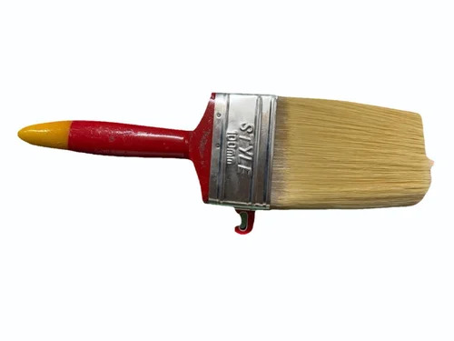 100 mm NTC Style Flat Paint Brush - Wooden Handle, Various Colors, Durable, Portable | For Paint Purpose