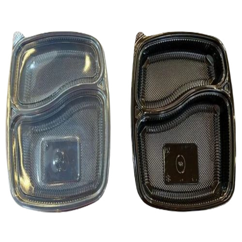2 Compartment Disposable Plastic Plate