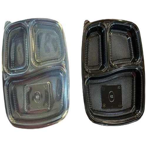 Black Disposable Compartment Plate