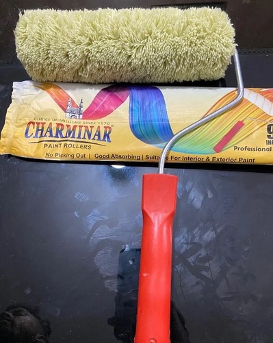 Charminar Green Thread Paint Roller - Durable, Portable, Various Colors | Easy to Operate, Powder Coated Surface, Ideal for Paint Applications