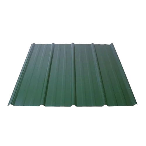 Green Color Coated Roofing Sheet - Mild Steel 3320mm Length, 0.50mm Thickness, Green, Durable Fine Finished