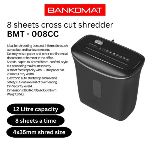 Paper Shredder Machine - Cut Size: 1