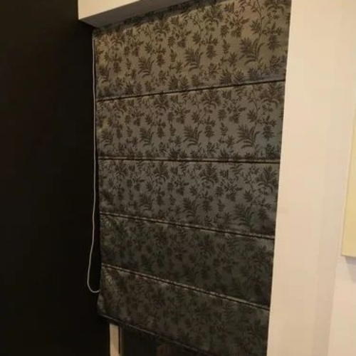 Pvc Roman Blind Curtain - Plastic Roller Dark Green Leafy | Light Control Heat Reduction Privacy