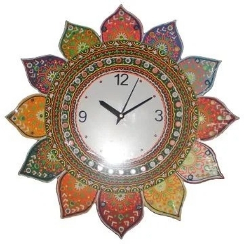 Flower Handicraft Wall Clock