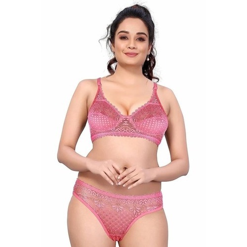 Pink Bra Panties Set