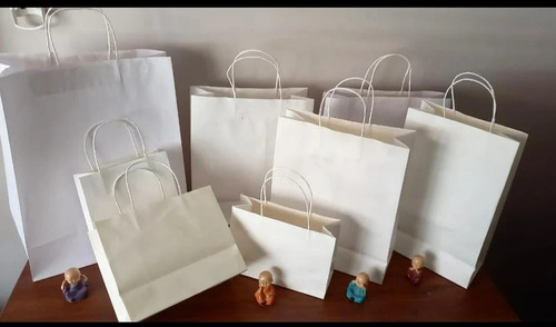 White Kraft Paper Carry Bags