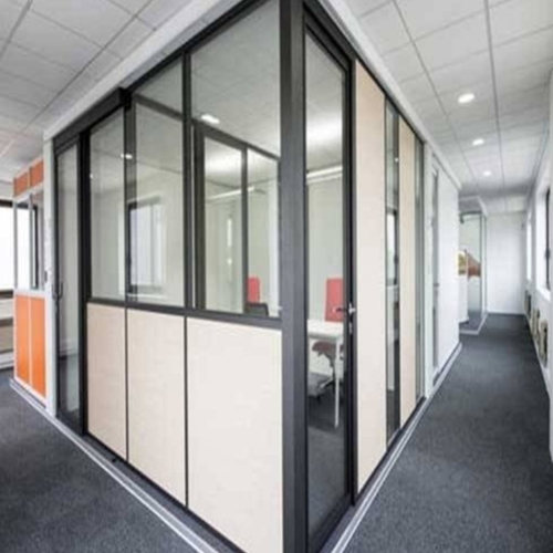 Aluminium Glass Partition - Color: White