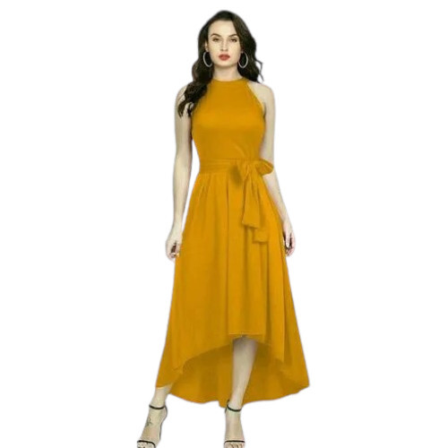 Ladies Mustard One Piece Dress