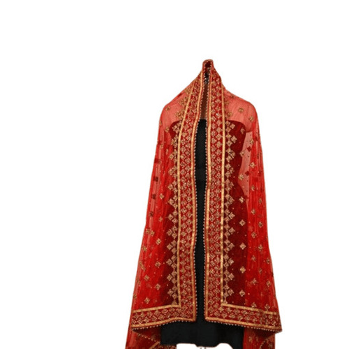 Red Net Dupatta