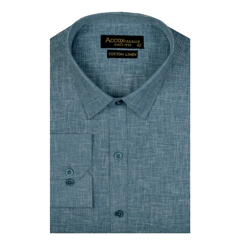 Men's Long Full Sleeves Regular Fit Cotton Linen Formal Plain