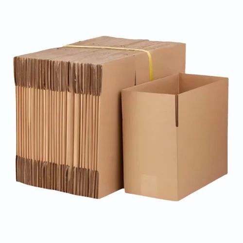 5 Ply Plain Corrugated Box - Fully Recycled Paper, 60x40x40 Inch, Brown, Biodegradable
