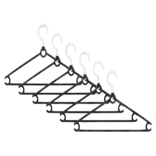 Black & White Hanger Plastic Hanger - Plastic, Polished, Black & White | Children Garment Cloth Hook