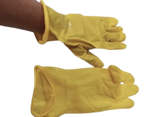Hand Safety Gloves - Nitrile, Standard Size, Yellow | Light Weight, Waterproof, Full Finger Medical Gloves
