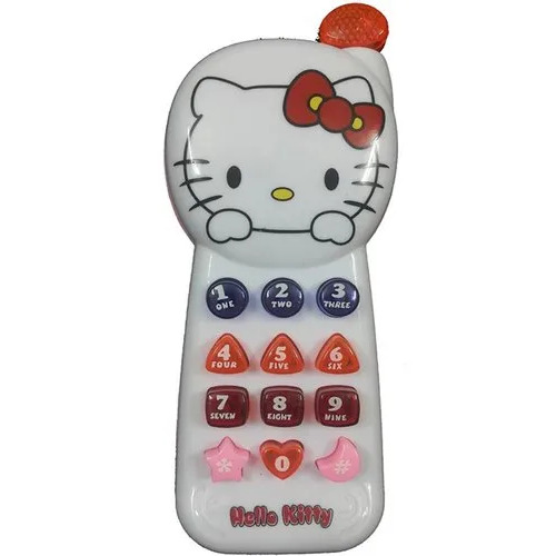 Hello Kitty Phone Toy - Plastic, Lightweight, White | Interactive Buttons, Fun Sounds, Bright Colors, Develops Communication Skills, Easy to Hold
