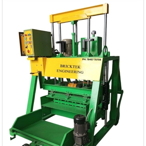 Hollow Block Making Machine - Green, Hydraulic Pressure, PLC Control | Automatic, High Durability, Low Weight