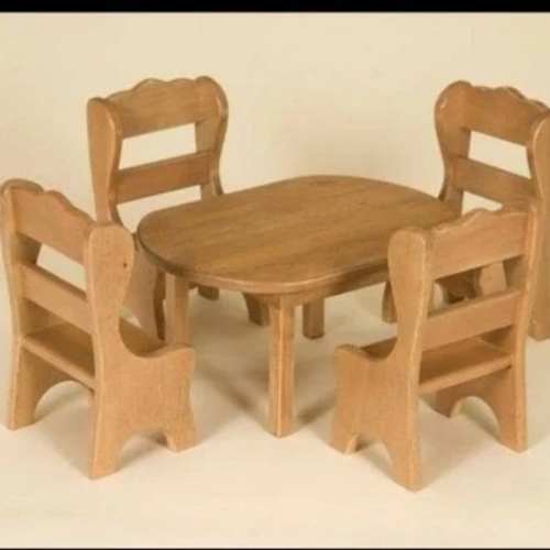 Kids Rectangular Wood Table And Chair Set