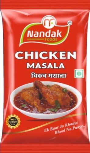 Chicken Masala Packaging Pouch - PET 6x4 Inches, Red, Rotogravure Print | 3 Side Sealed Pouch