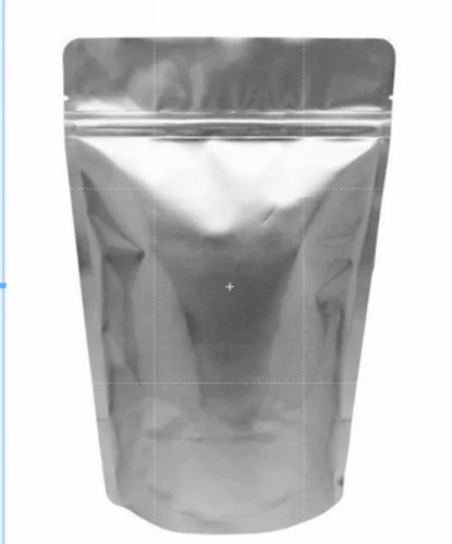 Silver Stand Up Zipper Pouch