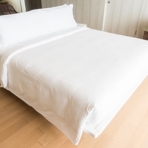 White Cotton Bed Sheet - Design Type: Modern