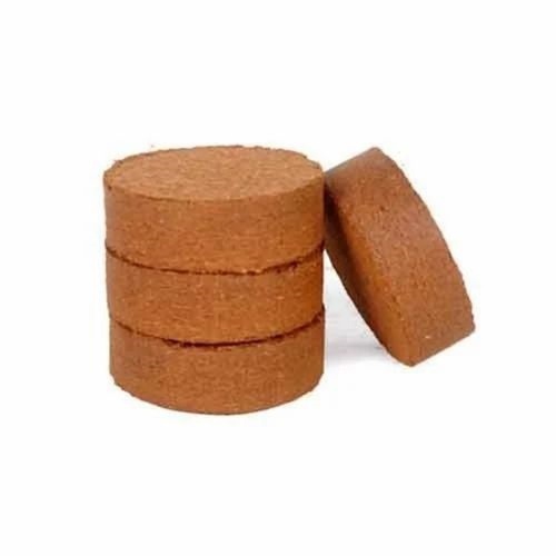 50mm Coco Peat Disc - Coconut Fiber, 10mm Thickness, Dark Brown, Eco-Friendly, Anti-Bacterial