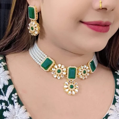 Artificial Kundan Necklace - Cuff Links Type: .