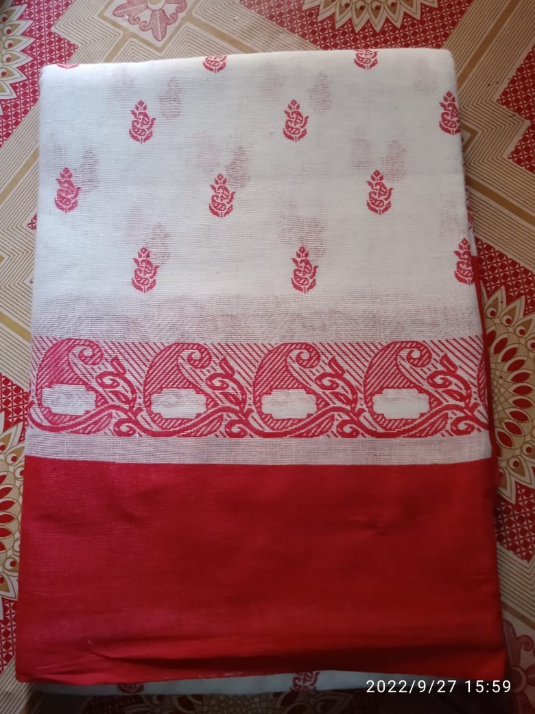 Kalamkari Prints Pure Cotton Saree , 5.5 m