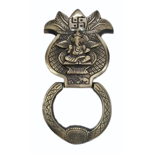 Brass Kalash Door Knocker - Brass 7 Inch Polished Finish Black & Golden | Corrosion Resistant Traditional Style