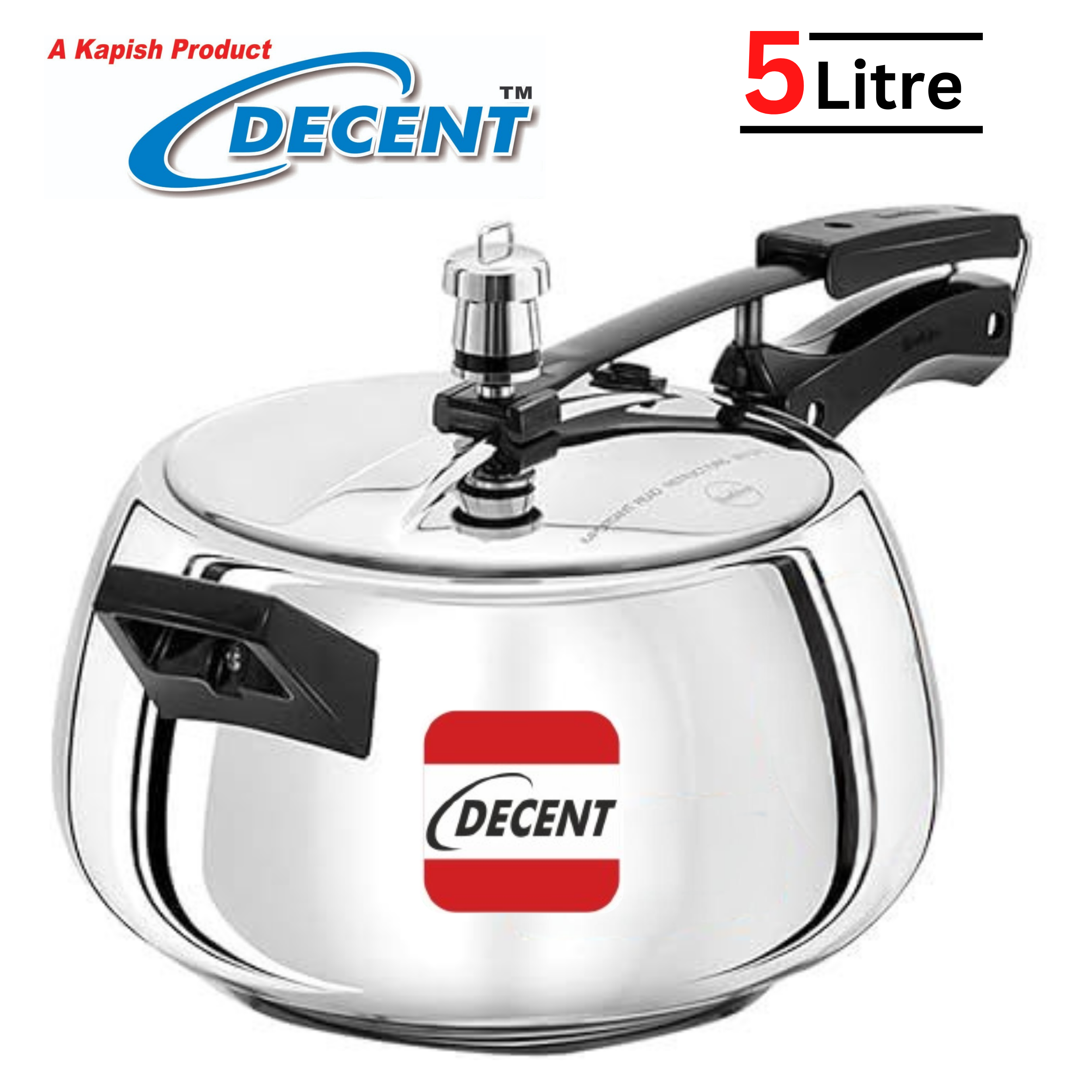 Decent Stainless Steel 5 Litre Inner Lid Pressure Cooker