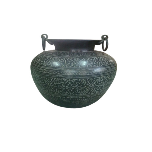 Round Brass Etched Pot