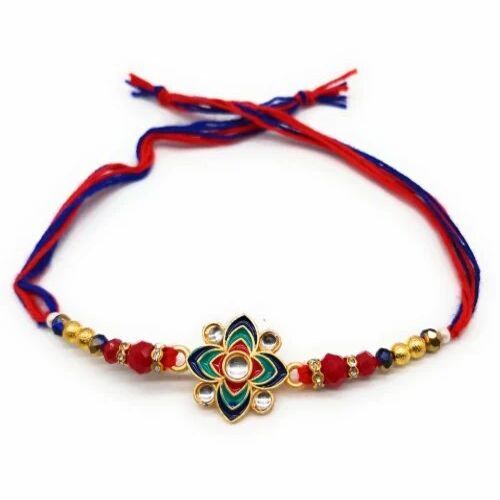 Beaded Thread Rakhi - Fabric, 10 Inch, Multicolor | Lightweight, Moisture Proof, Eco-Friendly