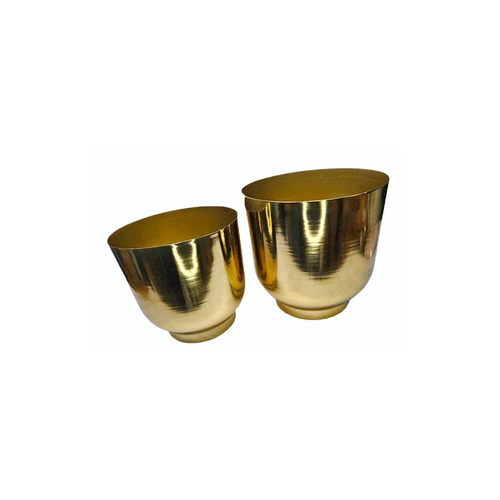 7 Inch Golden Metal Planter