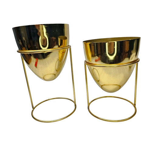 Golden Desk Planter Set
