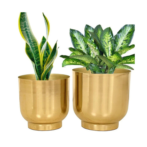 Golden Iron Planter Set