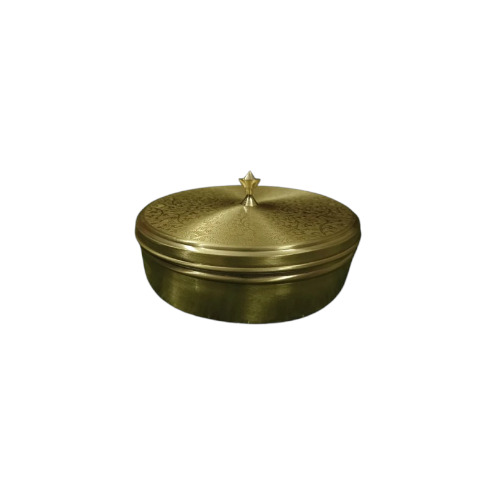 Round Brass Spice Box