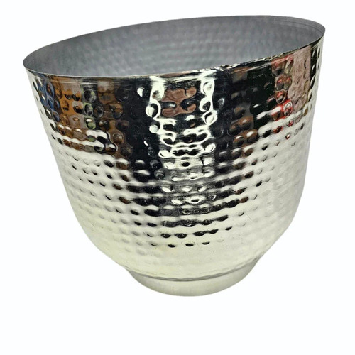 Silver Hammered Planter