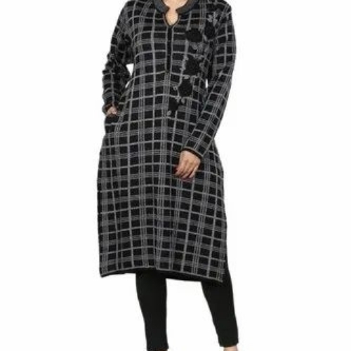 Black Check Long Kurti
