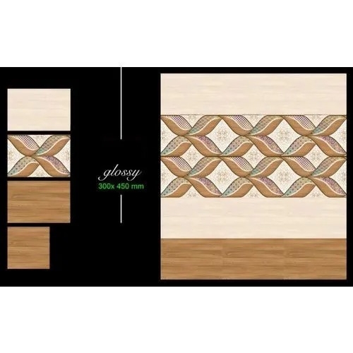 Ceramic Kitchen Wall Tiles - 350x450 mm, Multi Color Brown | Durable, Heat Insulation, Fine Finished Surface with Nano Treatment