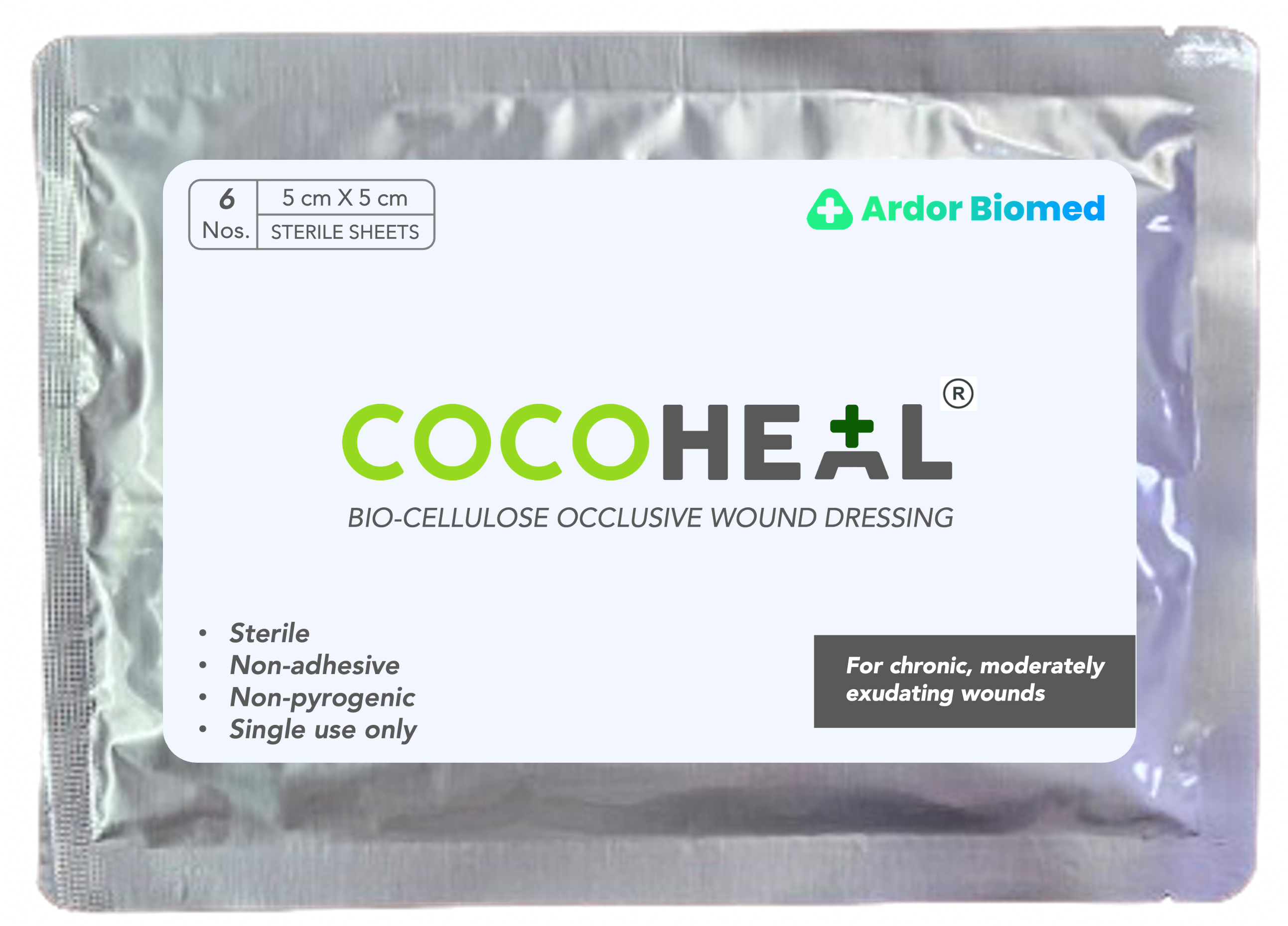 Cocoheal hydrogel occlusive wound dressing 5cm X 5cm