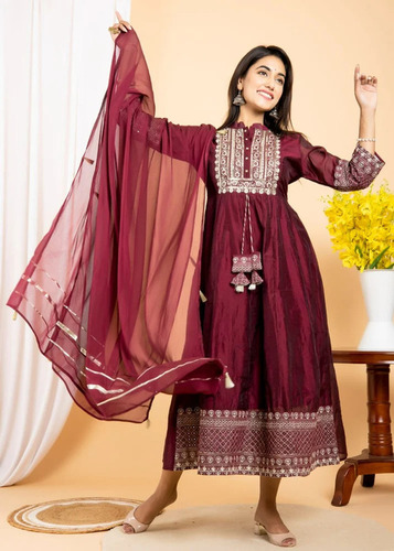 Cotton Printed Ladies Party Wear Suit