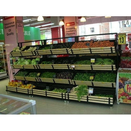 Mild Steel Two/Three tier racks Vegetable Display Rack,