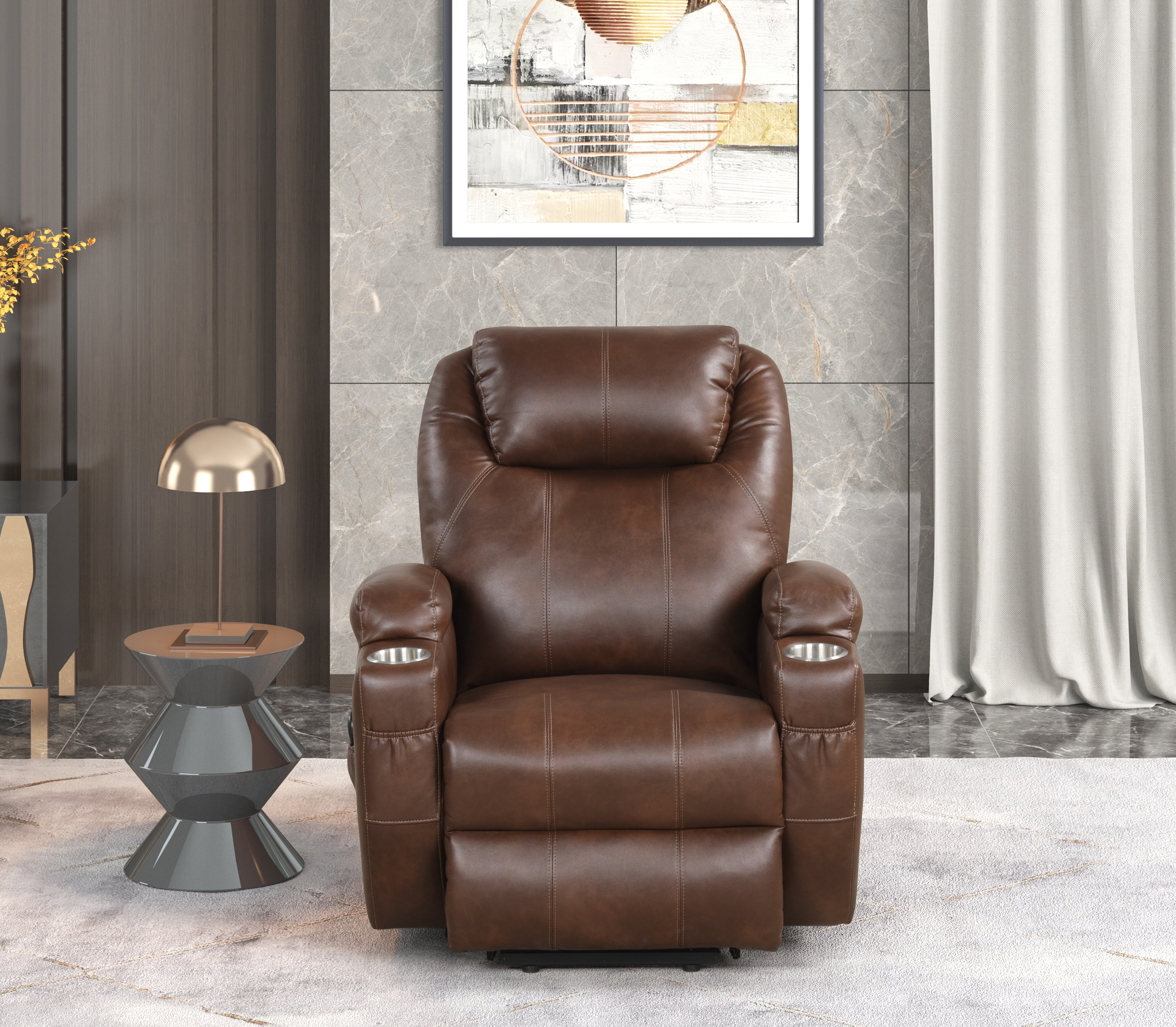 American Leatherette Power Lift Recliner Chair - Application: Indoor Furniture