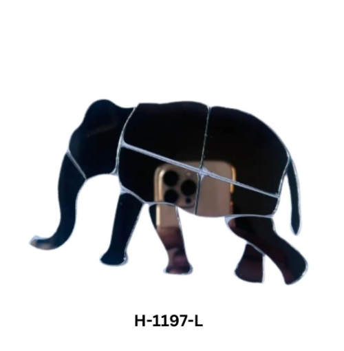 Fancy Elephant Shape Mirror H-1197 Left - Color: White