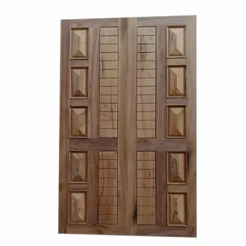 Brown Teak Wood Double Door