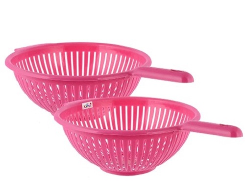 Pink Plastic Colander Strainer